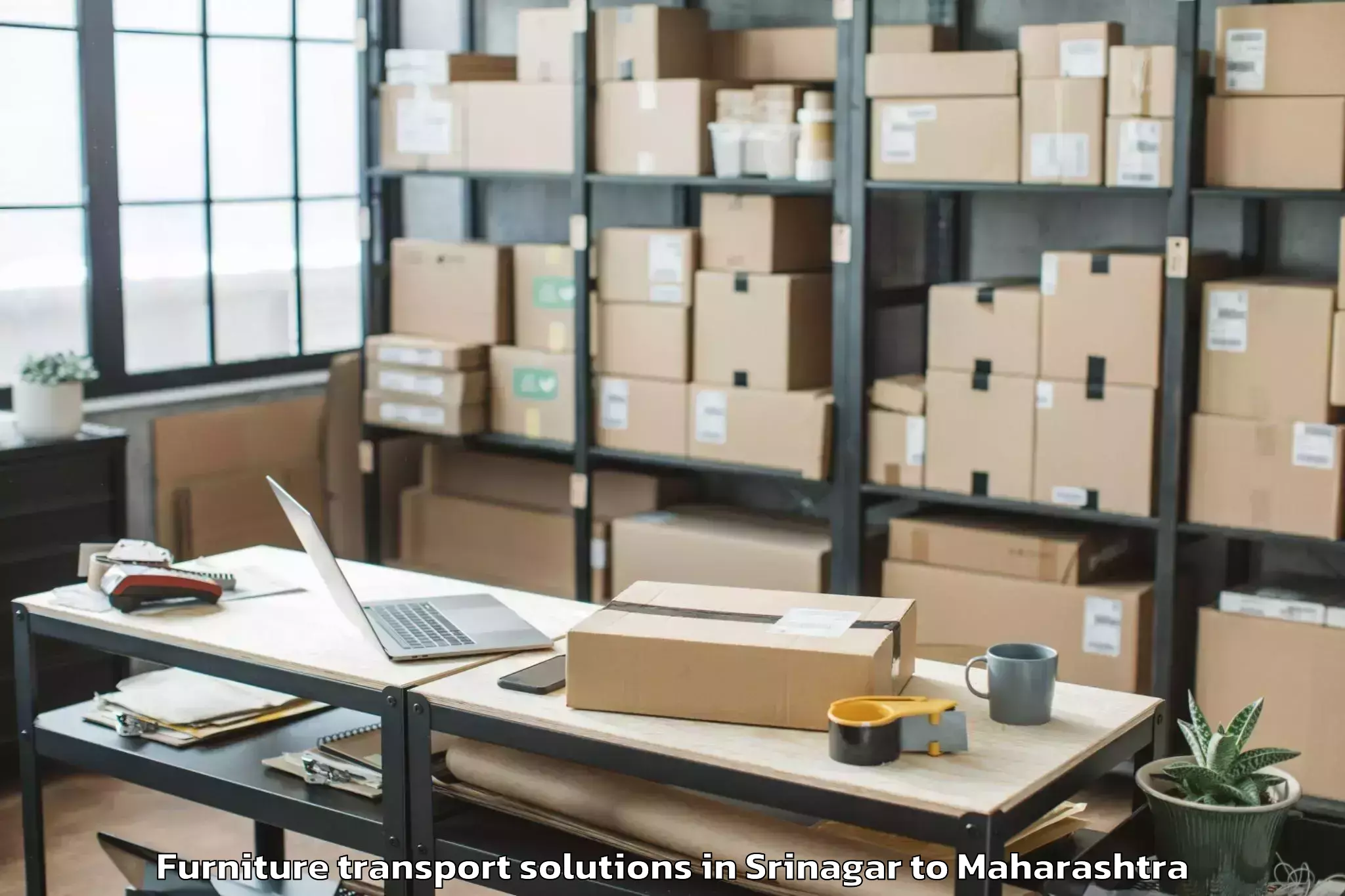 Affordable Srinagar to Amaravathi Furniture Transport Solutions